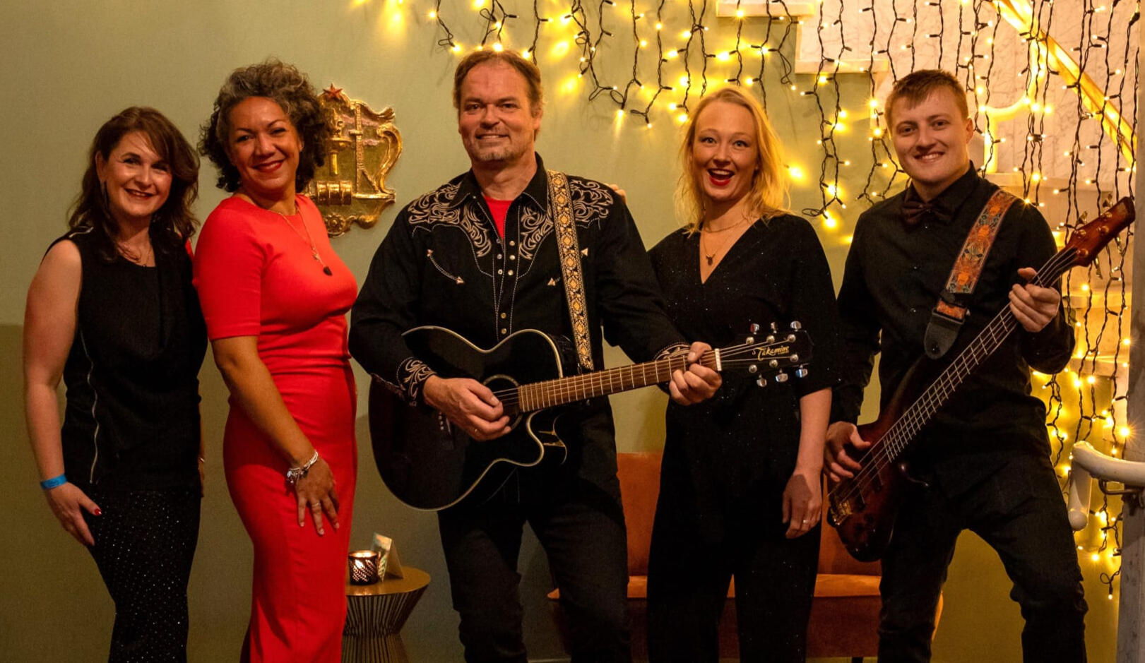 De Soprano's Bandleden van de Soprano's op een rij